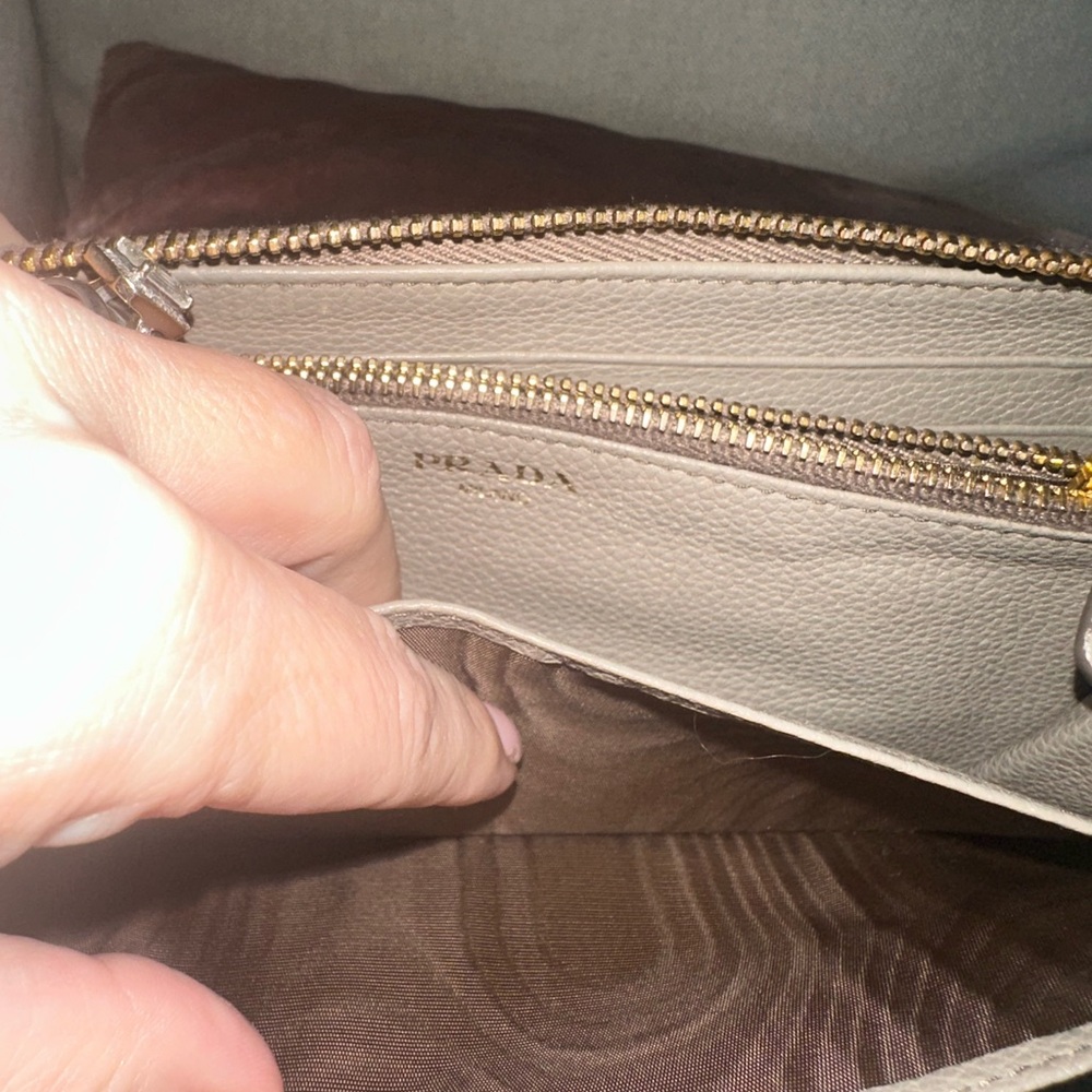 Prada Beige/Taupe Saffiano Leather Large Continental Zip Wallet - Picture 12 of 16
